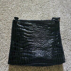 Slim Black Snake Skin Purse Clutch